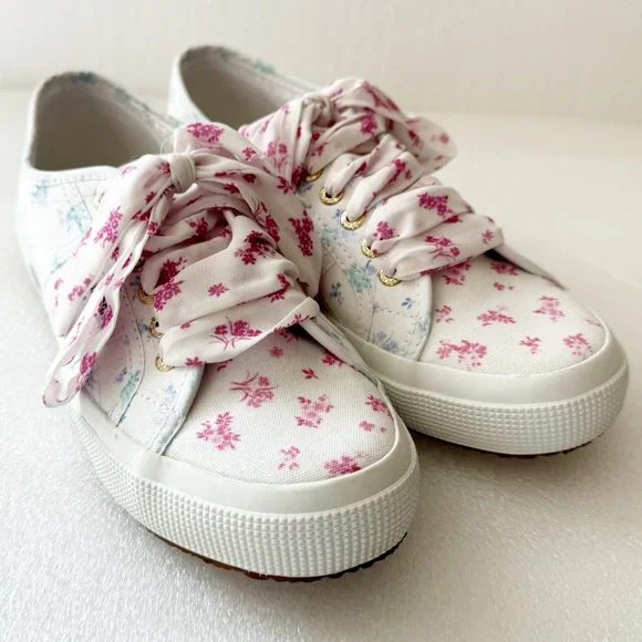SUPERGA Floral Canvas Low Top Sneakers - Picture 4 of 12
